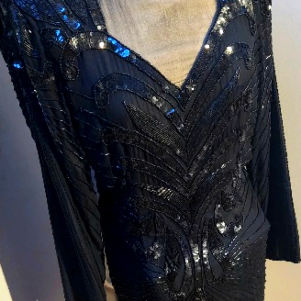 Sparkly Black beaded dress-size 12-$25